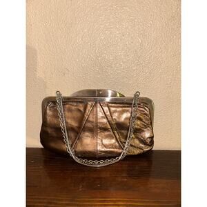 Hobo International Going Out Event Up Town Leather Metallic Clutch Hand Bag
